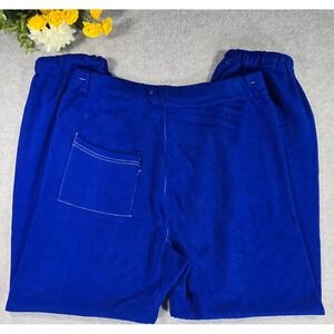 Vintage 70s Warm Up Royal Blue Acrylic Sweatpants Joggers Size Small Made in USA
